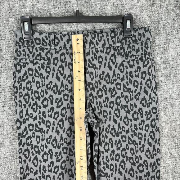 Banana Republic Womens Sloan Pants 2 Gray Cheetah Mid Rise Skinny Office‎ Casual - Picture 10 of 11